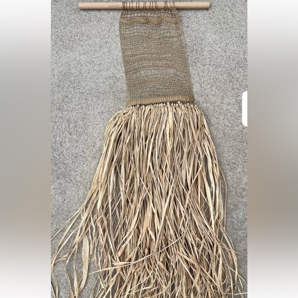 Elan Byrd Raffia Woven Fringe Wall Hanging